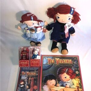 Yes Virginia Bundle (1 DVD, 1 Book, 2 Dolls & 2 Glass Ornaments)